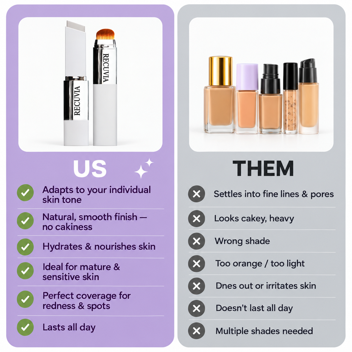 Recuvia TrueTone Foundation Stick